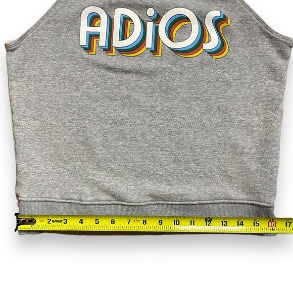 Mother The Square Adios Popover Sweatshirt Gray Ivory Size XS Retro 70’s Vibes - Picture 11 of 12